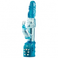 Голубой вибратор Jack The Rabbit Pearl Blue - 27 см.