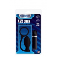 Чёрная MENZSTUFF ASS CORK SMALL вибровтулка - 7,5 см.