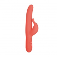 Оранжевый водонепроницаемый силиконовый вибратор Posh 10-Function Silicone Teasing Tickler - 20 см.