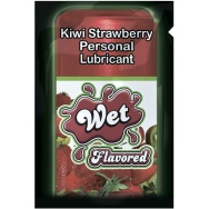 Гель-лубрикант на водной основе Wet Flavored Kiwi Strawberry с ароматом киви и клубники - 3 мл.