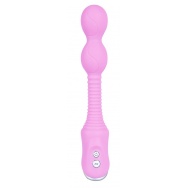 Розовый силиконовый вибратор VIBE THERAPY ORBITO - 15 см.