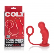 Красная анальная пробка COLT Commander Probe   Ring с эрекционным кольцом