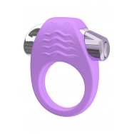 Фиолетовое эрекционное кольцо с вибрацией Stylish Soft Touch C-ring - 3 см.