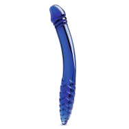 Синий двусторонний стеклянный стимулятор 11’’ Double-sided Glass Dildo For G-Spot P-Spot Stimulation - 28 см.