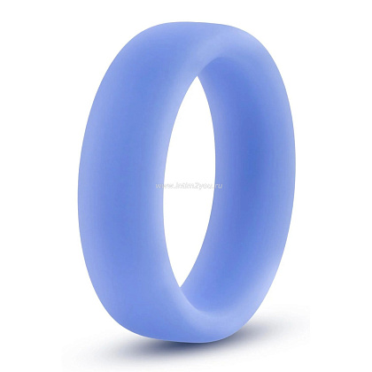 Голубое люминесцентное кольцо Silicone Glo Cock Ring