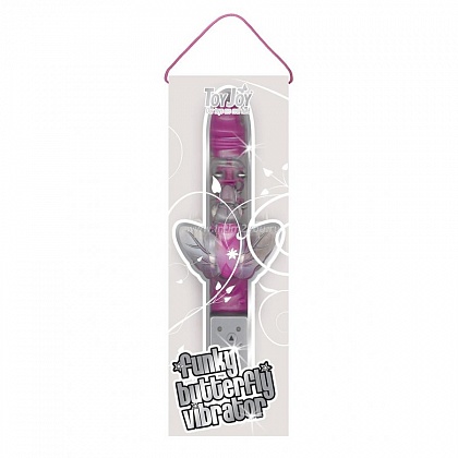 Фиолетовый Hi-tech вибратор Funky Butterfly Violet - 22,5 см.