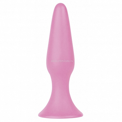 Розовая анальная пробка Silky Buttplug Big - 15,5 см.