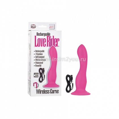 Фаллоимитатор-насадка на присоске Rechargeable Love Rider Wireless Curve перезаряжаемый с вибрацией