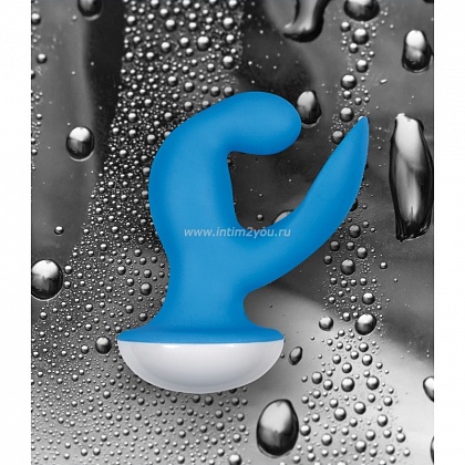 Голубой вибромассажер Femme Vibrating G Spot Rocker Blue - 13,8 см.