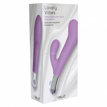 Фиолетовый вибратор Lovely Vibes G-spot Twin - 20 см.