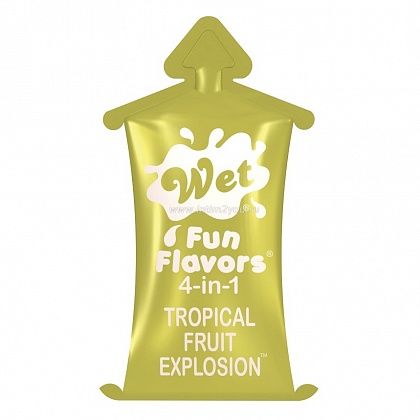 Гель-лубрикант на водной основе Wet Fun Flavors Tropical Fruit Explosion с ароматом тропических фруктов - 10 мл.