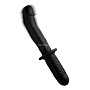 Черный вибратор The Large Realistic 10X Silicone Vibrator with Handle - 30,5 см.