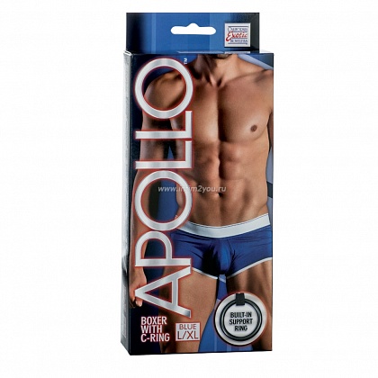 Мужские трусы-боксеры синего цвета Apollo Boxer with C-Ring L/XL