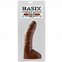 Коричневый фаллоимитатор Basix Fat Boy Brown - 24 см.