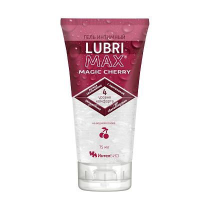 Интимный гель-смазка на водной основе Lubrimax Magic Cherry - 75 мл.