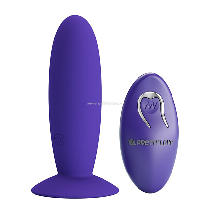 Фиолетовый анальный вибростимулятор Remote Control Vibrating Plug Youth - 11 см.