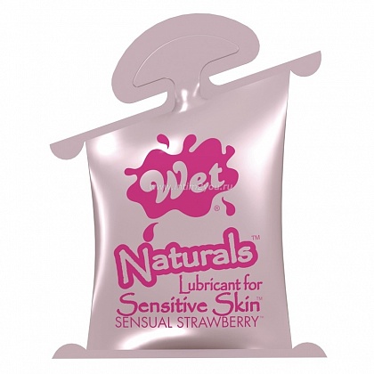 Гель-лубрикант на водной основе Wet Naturals Sensual Strawberry - 10 мл.