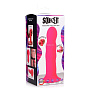 Розовый гибкий фаллоимитатор Squeeze-It Wavy Dildo - 18,3 см.