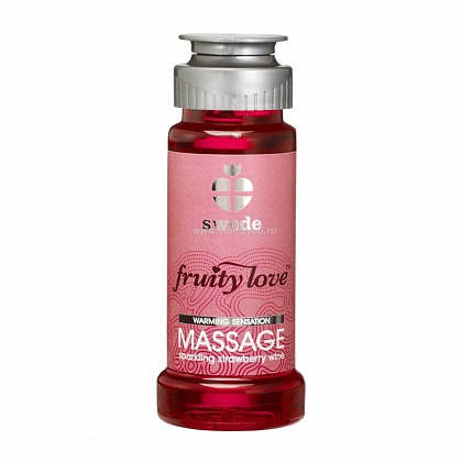 Лосьон для массажа Swede Fruity Love Massage Sparkling Strawberry Wine с ароматом клубничного вина - 50 мл.