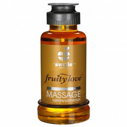 Лосьон для массажа Swede Fruity Love Massage Vanilla/Cinnamon с ароматом ванили и корицы - 100 мл.