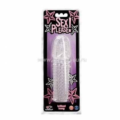 Насадка-удлинитель Sex Please Brilliant Bang Penis Enhancer - 13.34 см.