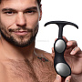 Черный массажер простаты с утяжелителями Premium Silicone Weighted Prostate Plug Large - 18,8 см.