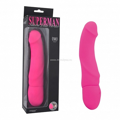 Розовый вибратор Rechargeable Silicone Dildo - 21 см.