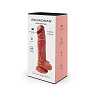 Телесный фаллоимитатор с венками - 19,5 см.