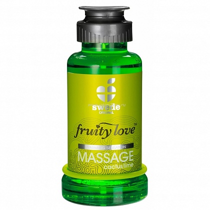 Лосьон для массажа Swede Fruity Love Massage Cactus/Lime с ароматом кактуса и лайма - 100 мл.