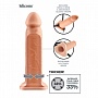 Телесный полый фаллоимитатор на ремешках Silicone Hollow Extension - 22,5 см.