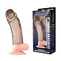 Дымчатая насадка-удлинитель Ribbed Realistic Penis Enhancing Sleeve Extension - 15,2 см.