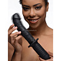 Черный вибратор The Large Realistic 10X Silicone Vibrator with Handle - 30,5 см.