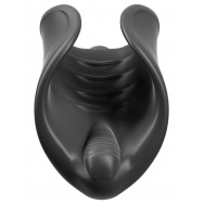 Чёрный мастурбатор Vibrating Silicone Stimulator с вибрацией