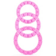 Набор из 3 розовых эрекционных колец Silicone Love Wheel 3 sizes