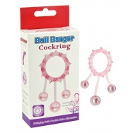 Фиолетовое эрекционное кольцо  Ball Banger Cock Ring с 3 утяжеляющими шариками