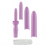 Вибромассажер Dilator Set Purple Dilator with 4 Sizes   Sleeve с насадками фиолетовый