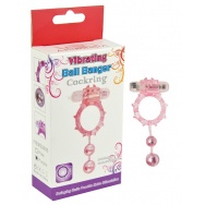 Розовое виброкольцо с 2 утяжеляющими шариками Ball Banger Cock Ring