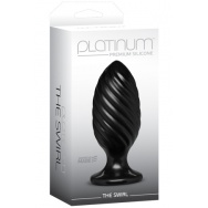 Чёрная анальная пробка Platinum Premium Silicone The Swirl  - 12,7 см.