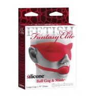 Силиконовые маска и кляп FF ELITE BALL LARGE RED