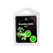 Набор из 2 шариков с массажным маслом Brazilian Balls с ароматом мяты