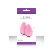 Большие розовые стеклянные вагинальные шарики CRYSTAL KEGEL EGGS