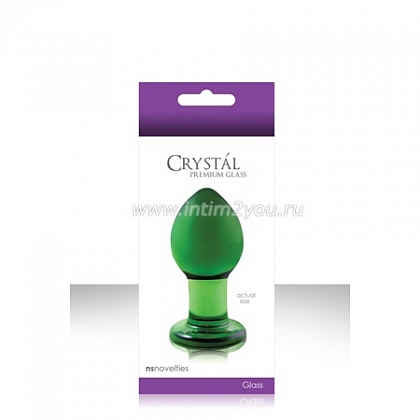 Средняя зеленая стеклянная анальная пробка CRYSTAL PLUG