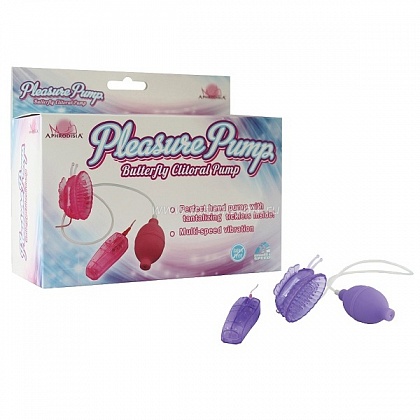 Фиолетовая помпа с вибрацией Pleasure Pump Butterfly Clitoral