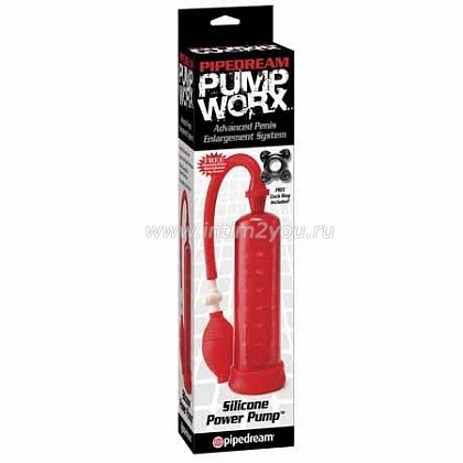 Помпа мужская SILICONE POWER красная