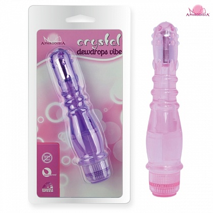 Розовый вибростимулятор Crystal Vibrator-dewdrops