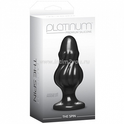 Чёрная анальная пробка Platinum Premium Silicone The Spin - 12,7 см.