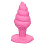 Розовая анальная пробка в виде мороженого Yum Bum Ice Cream Cone Butt Plug - 9,5 см.