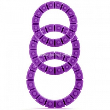 Набор фиолетовых эрекционных колец Silicone Love Wheel 3 sizes (3 шт.)