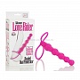 Страпон на пенис Silicone Love Rider Beaded Dual Penetrator розовый