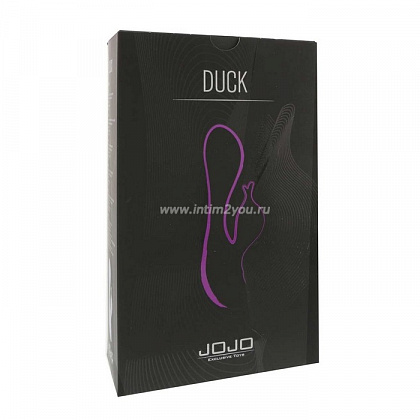 Филетовый вибратор с клиторальным стимулятором-уточкой JOJO Duck - 12 см.